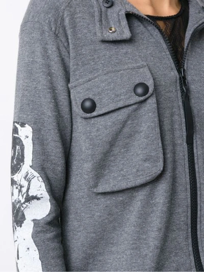 Shop Andrea Bogosian Printed Hoodie In Gray