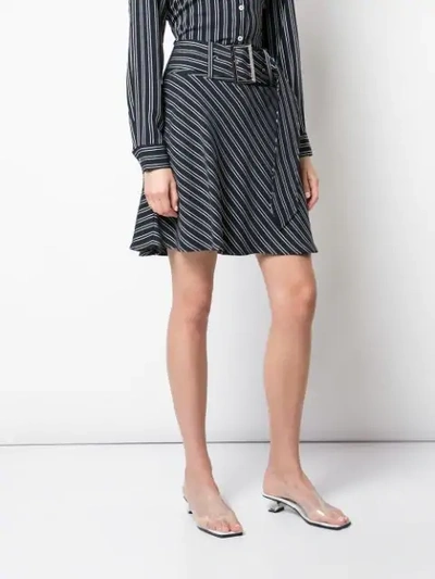 Shop Opening Ceremony Belted Striped Flare Skirt In 4605 Collegiate Navy Mult