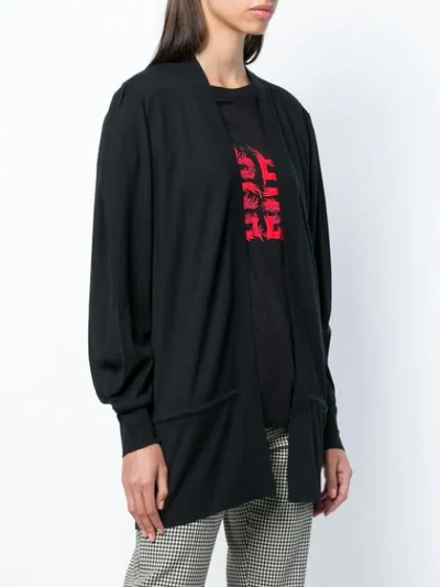 Shop Agnona Open Front Cardigan In Black