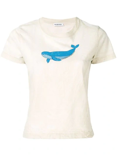 Shop Balenciaga Whale T-shirt In Neutrals