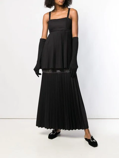 Shop Atu Body Couture Nightfall Pleated Dress In Black