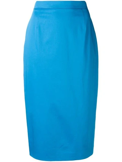 ESCADA 高腰铅笔半身裙 - 蓝色