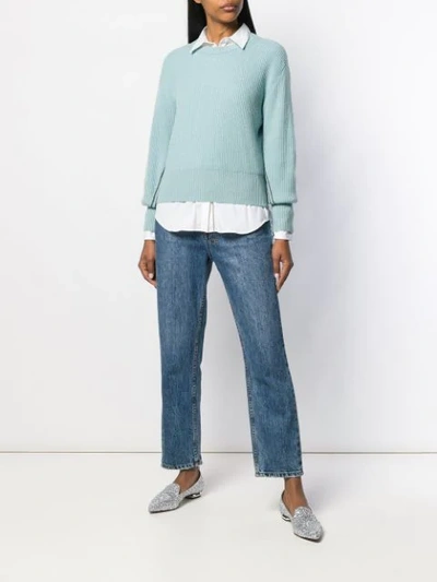 Shop Brunello Cucinelli Stripe Pullover In Cu273 Azzurro