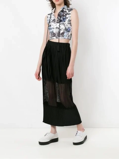 Shop À La Garçonne Panelled Long Skirt In Black