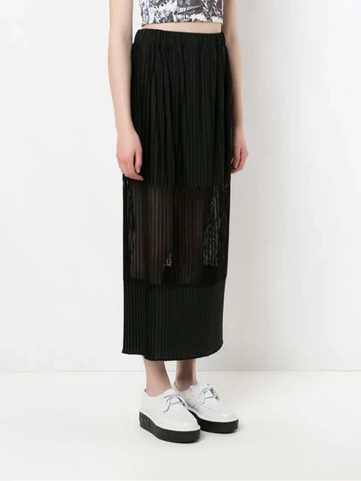Shop À La Garçonne Panelled Long Skirt In Black