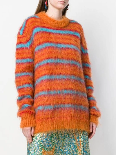 Shop Marni Knitted Jumper In Orange