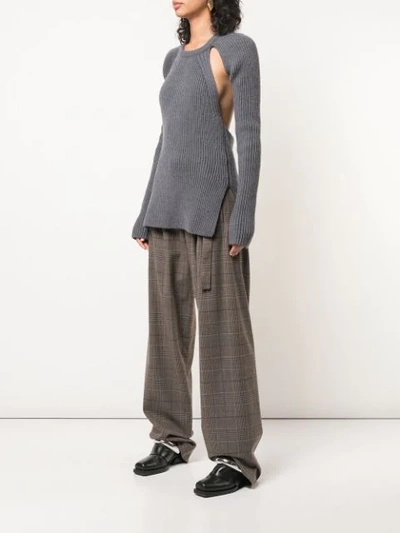 Shop Proenza Schouler Heavy Knit Crew Neck Top In Grey