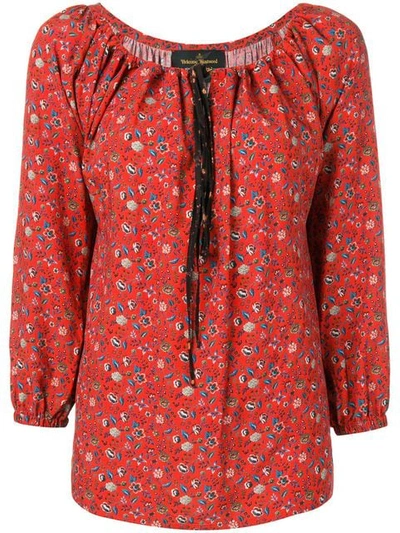 Shop Vivienne Westwood Anglomania Floral Print Blouse - Red