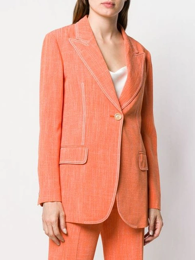 Shop Etro Stitch Detail Blazer - Orange