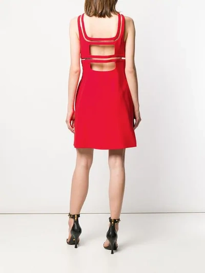 Pre-owned Versace Silk Clear-detailed Mini Dress In Red