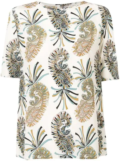 Shop Etro Afro-paisley Printed Blouse In Neutrals