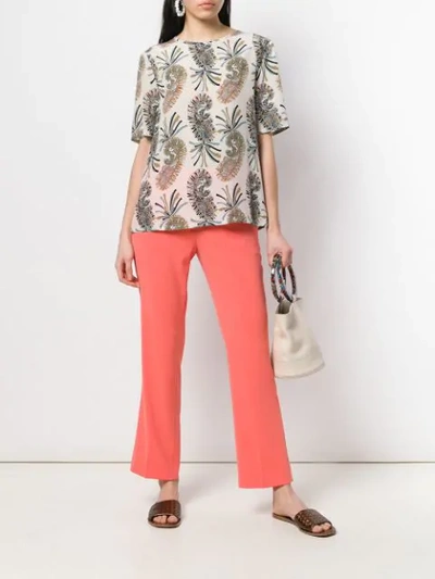 Shop Etro Afro-paisley Printed Blouse In Neutrals