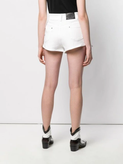 Shop Roberto Cavalli Short Denim Shorts In White