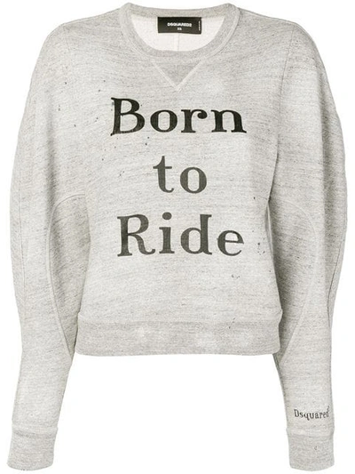 Shop Dsquared2 Born To Ride Sweatshirt In Grey