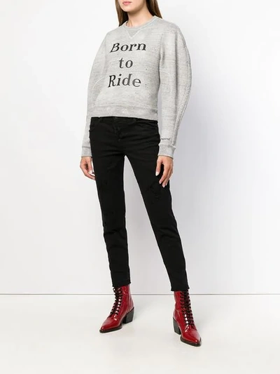 Shop Dsquared2 Born To Ride Sweatshirt In Grey