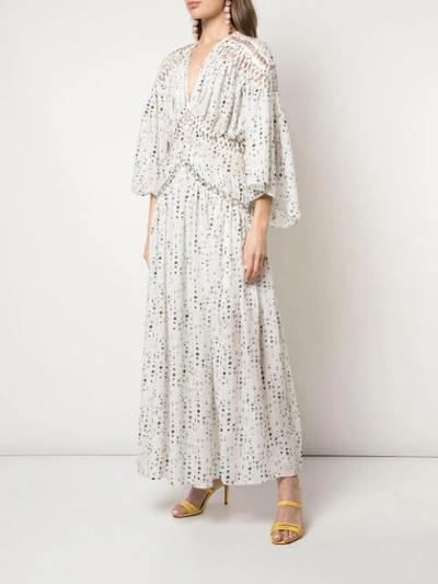 Shop Acler Eclipse Print Maxi Dress - White