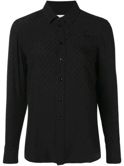 Shop Saint Laurent Paris Collar Pineapple Shirt In Black