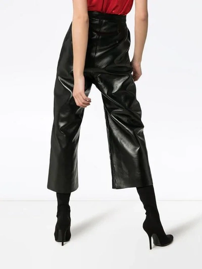 Shop Materiel Studded Wide Leg Faux Leather Trousers In Black