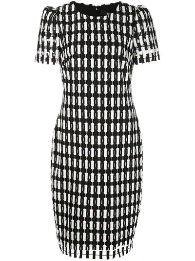 BADGLEY MISCHKA CHECK PATTERNED DRESS - 黑色