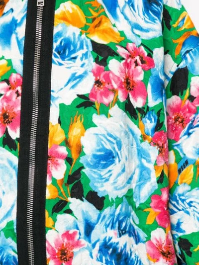 Shop Msgm Floral Pattern Bomber Jacket In Multicolour