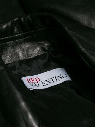 Shop Red Valentino Flamingo Zipped Jacket In Black