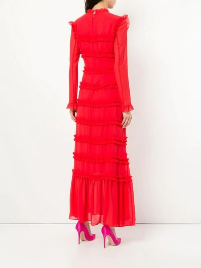 Shop Rejina Pyo Frill Trim Maxi Dress In Red