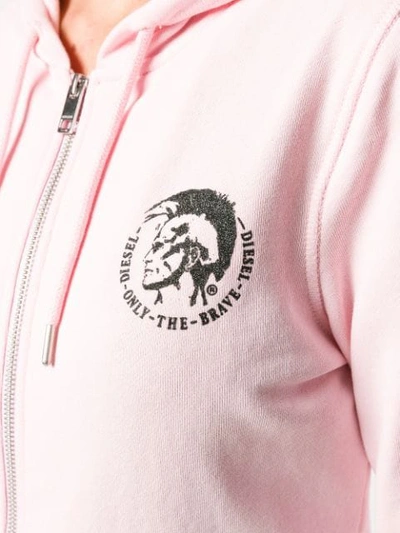 Shop Diesel Mohawk Logo Hoodie In Pink