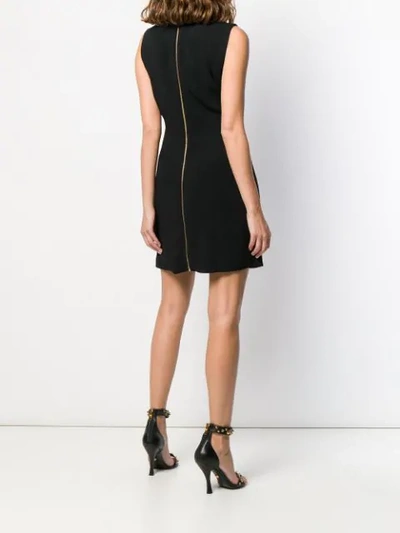 Shop Versace Logo Pin Embellished Dress In Black