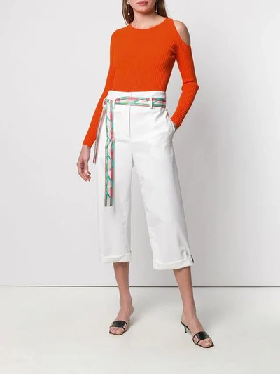 Shop Emilio Pucci Knit Top With Shoulder Cut-outs In Orange