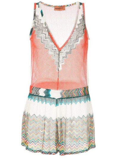 Shop Missoni Sheer Playsuit In White