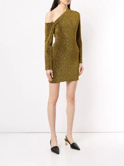 Shop Solace London One Shoulder Dress In Gold