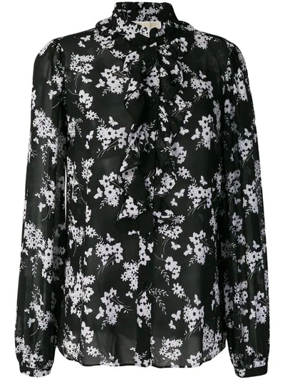 Shop Michael Michael Kors Floral Print Blouse - Black