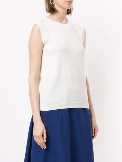 Shop Ballsey Sleeveless Fine Knit Top - White