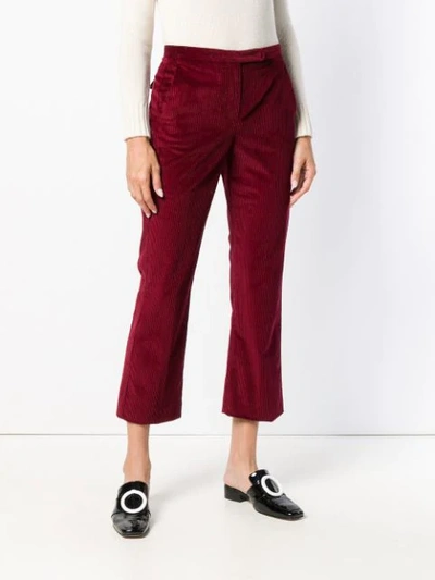 Shop Max Mara 's  Corduroy Cropped Trousers - Red