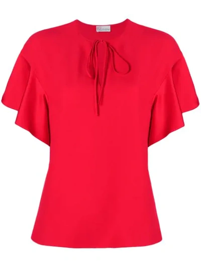 Shop Red Valentino Ruffled Sleeves T-shirt
