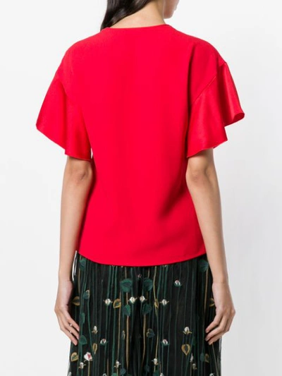 Shop Red Valentino Ruffled Sleeves T-shirt