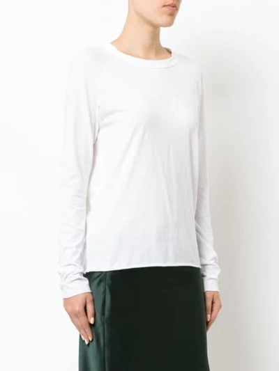 Shop Nili Lotan Long Sleeve Basic Top In White