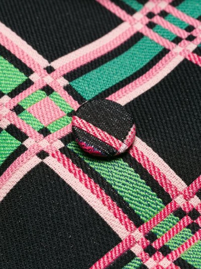 Shop Fendi Knit Check Coat - Black
