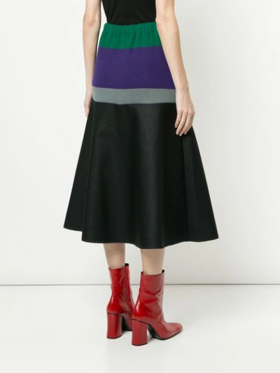 Shop Kolor Striped High-rise Skirt - Black