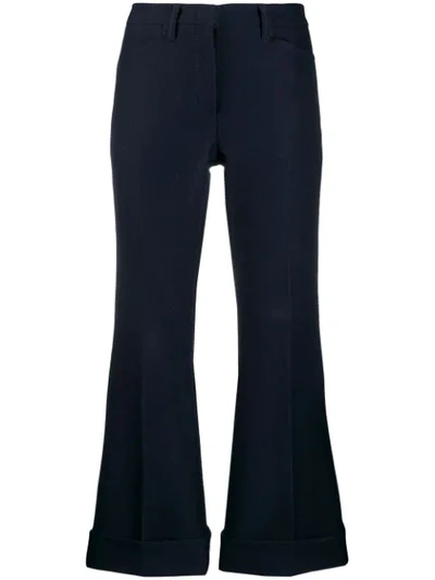 Shop N°21 Turn-up Hem Tailored Trousers In Blue