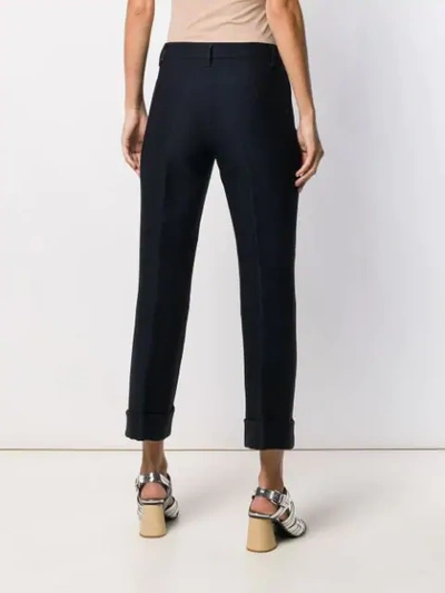 Shop N°21 Turn-up Hem Tailored Trousers In Blue