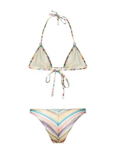 Shop Missoni Zig-zag Bikini In Neutrals