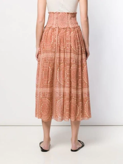 Shop Zimmermann Paisley High Rise Skirt In Neutrals