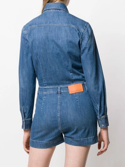 Shop Stella Mccartney Slim-fit Denim Playsuit In Blue