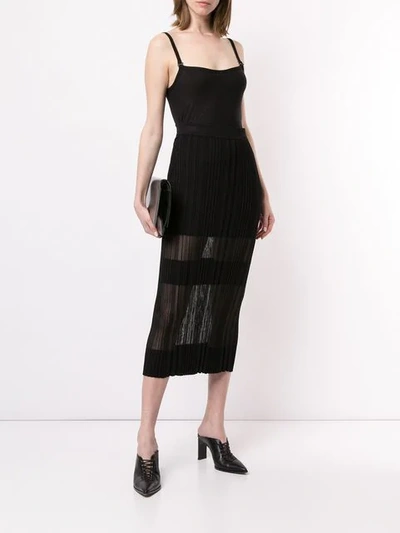 Shop Dion Lee Opacity Pleat Skirt In Black
