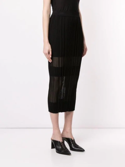 Shop Dion Lee Opacity Pleat Skirt In Black
