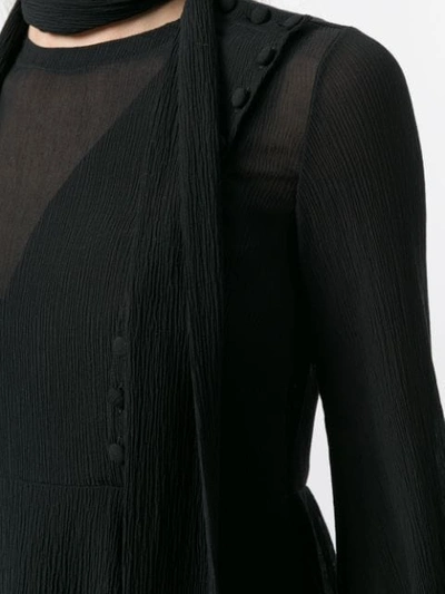 Shop Chloé Crepe Tie Waist Handkerchief Dress In Black