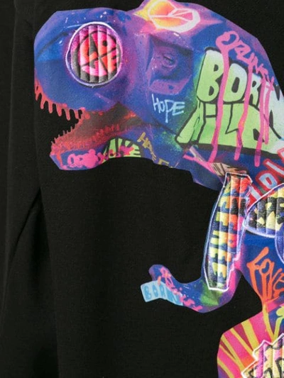 Shop Juunj Dinosaur Print Sweatshirt In Black