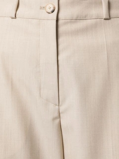 Shop Nehera Cropped Flared Trousers In Neutrals