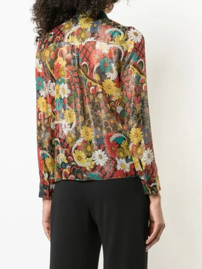 Shop Alice And Olivia Floral Print Shirt In Melodymulti